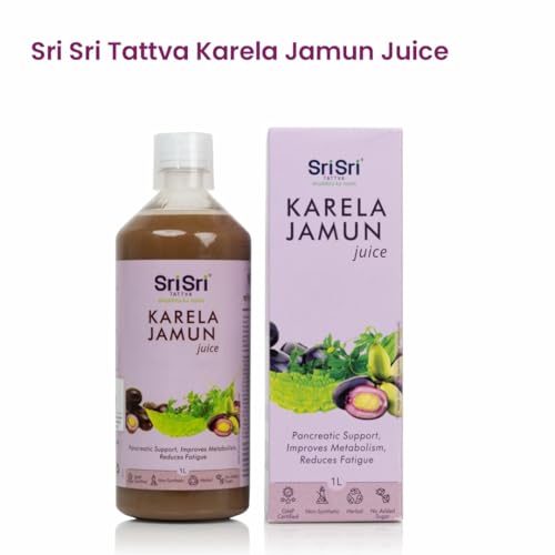 Image of Sri Sri TATTVA shuddhta ka naam Karela Jamun Juice | Maintains Blood Sugar Levels | Reduces Bad Cholesterol | Good For Digestive Health | No Added Sugar | 1 Litre I Pack of 2