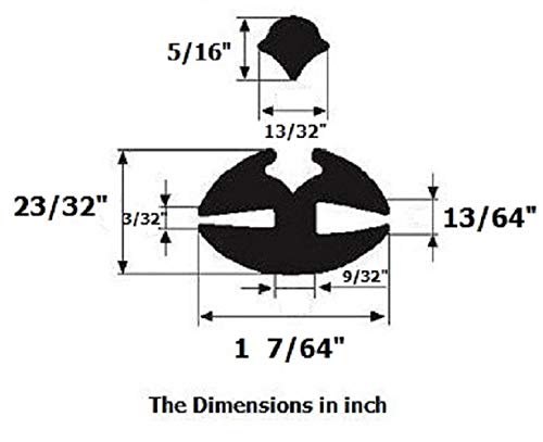 Window Rubber Seal 13/64" X 3/32" Locking Gasket For Windshield And Windows Cars, Boats And Heavy Equipment (33 Feet) #TOP1