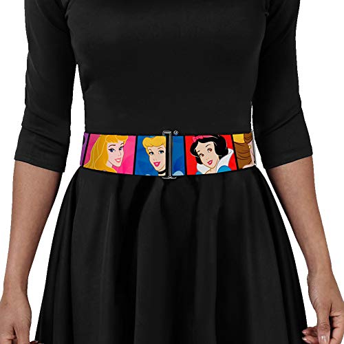 Buckle-Down Disney Belt, Cinch Belt Disney Princess Blocks, 3.0 Inch Wide, Adjustable3