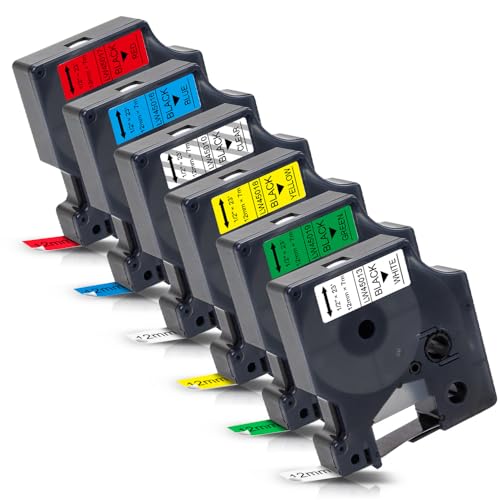 Rubans D1 45013 pour LabelManager 160 210D cassette étiqueteuse 12mm