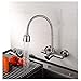 SENWEI Robinet de Cuisine mitigeur d'évier Mural en Acier Inoxydable Nickel brossé pivotant 360 degrés Douche Flexible Deux Types