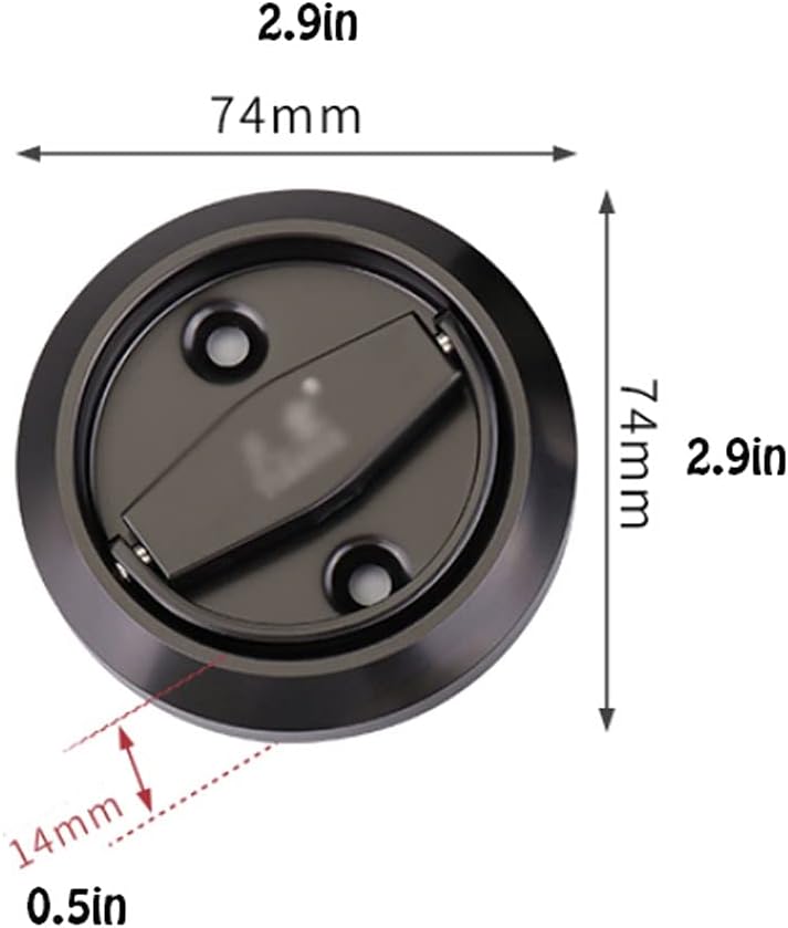 Door Knob Lever 304 Stainless Steel Pull Ring Door Levers Invisible Door Lock Door Handle Without Key,for Bedroom Or Bathroom Door Lock with Handle (Color : Single-Sided Black)