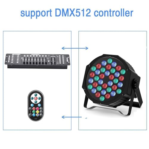 Miniatura 6 de Uking 4pcs Foco Led Luces De Escenario 72w Dmx Rgb Disco Efectos De Iluminación Strobo 7 Modos Con Control Rmoto Inalambrico Para Bodas Luces De Fiesta De Navidad