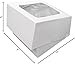 O'CREME 7 Inch x 7 Inch x 4 Inch High Square Cake Box All White with Clear Window - Pack of 5