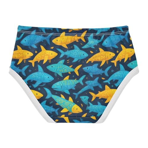 Joisal Cotton Toddler Underwear Floral Cute Sharks Blue Yellow Cute Panties Girl Artistic Briefs Underpants 2t2
