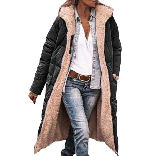 TOFOTL Mis Pedidos, Abrigos Mujer Invierno Cremallera Elegante Elegantes Forro Polar Gabardina Otoño Jersey Oversize Mujer Comodo Clásico Blazer De Mujer Navidad Abrigo Jersey Navideño 01 Negro XXL