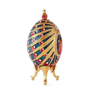 QIFU Easter Egg Series Hand Painted Jewelry Trinket Box with Rich Enamel and Sparkling Rhinestones Unique Gift Home Decor Easter Day Collectible QIFU Easter Egg Series Hand Painted Jewelry Trinket Box with Rich Enamel and Sparkling Rhinestones Unique Gift Home Decor Easter Day Collectible