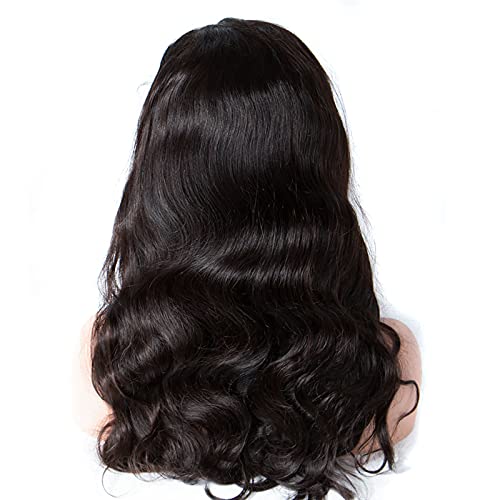 ZILING 18 Inch Body Wave Wear and Go Glueless Wigs Human Hair Pre Plucked Pre Cut with Baby Hair 200 Density 4x4 Lace Front Closure Wigs for Women