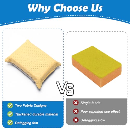 Image of 4PCS Window Defogger Sponge, Pletpet Car Windshield Defogger Sponge Reusable Yellow Mirrors Glass and Windows Defogging Sponge for Fast Defogging and Water Absorption for Windshields