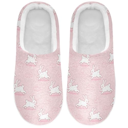Cute Bunny Rabbit Clouds Mens Womens Slippers Cozy Memory Foam Slippers Slip On Warm House Shoes for Indoor Outdoor Size 16/17 2301379