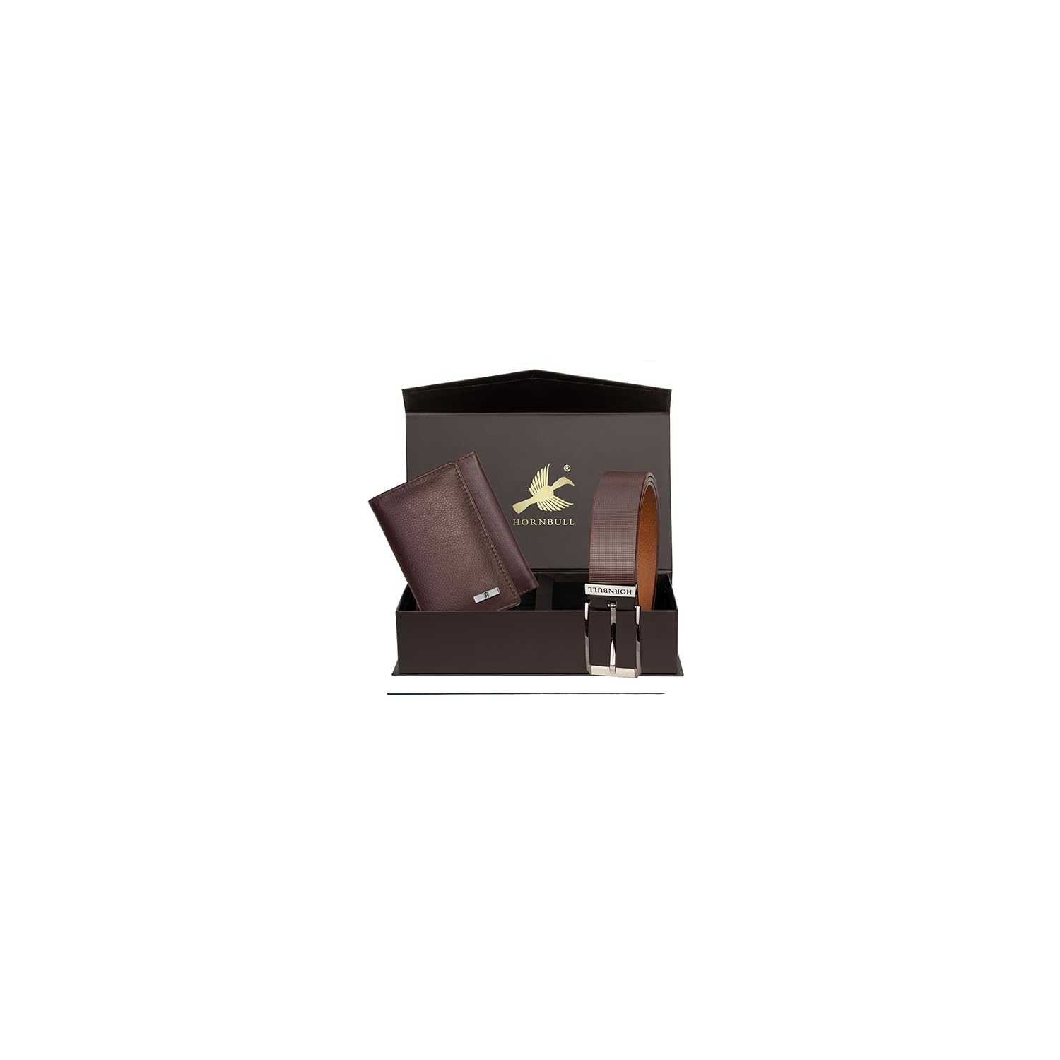 HORNBULL Gift Hamper For Men | Mens Combo Gift Set | Leather Wallets & Belt For Men | Men's Wallet Bw45100, Brown