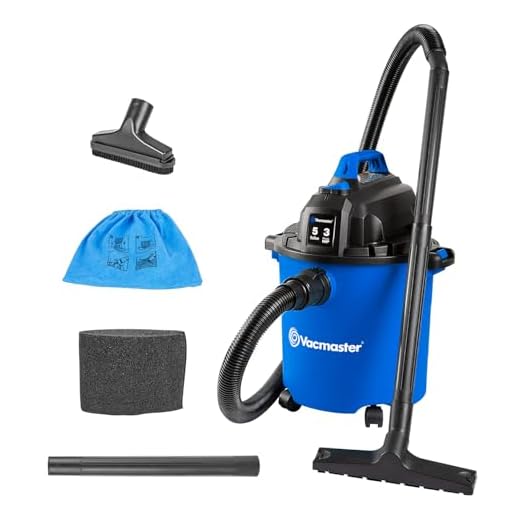 Vacmaster VJC507P 5-Gallon 3 Peak HP Wet/Dry Shop Vacuum, Blue, 5 gal