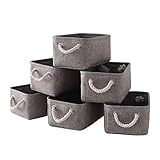 Sacyic Small Baskets for Shelves(6pack) Fabric Storage Baskets,Empty Gift Baskets with Rope Handles,