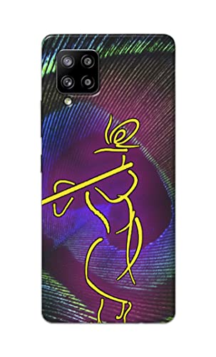 Image of PRINTFIDAA Lord Krishna On Peacock Feather Hard Back Cover for Samsung Galaxy M42 5G / Samsung Galaxy A42 5G Back Cover -(P6) KAT1007