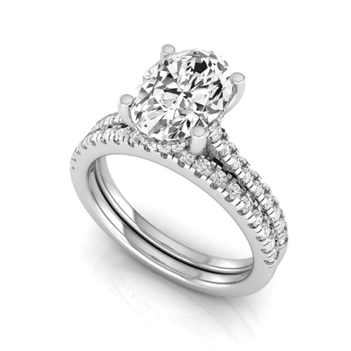 2.50 Carat Oval Diamond Wedding Ring Set