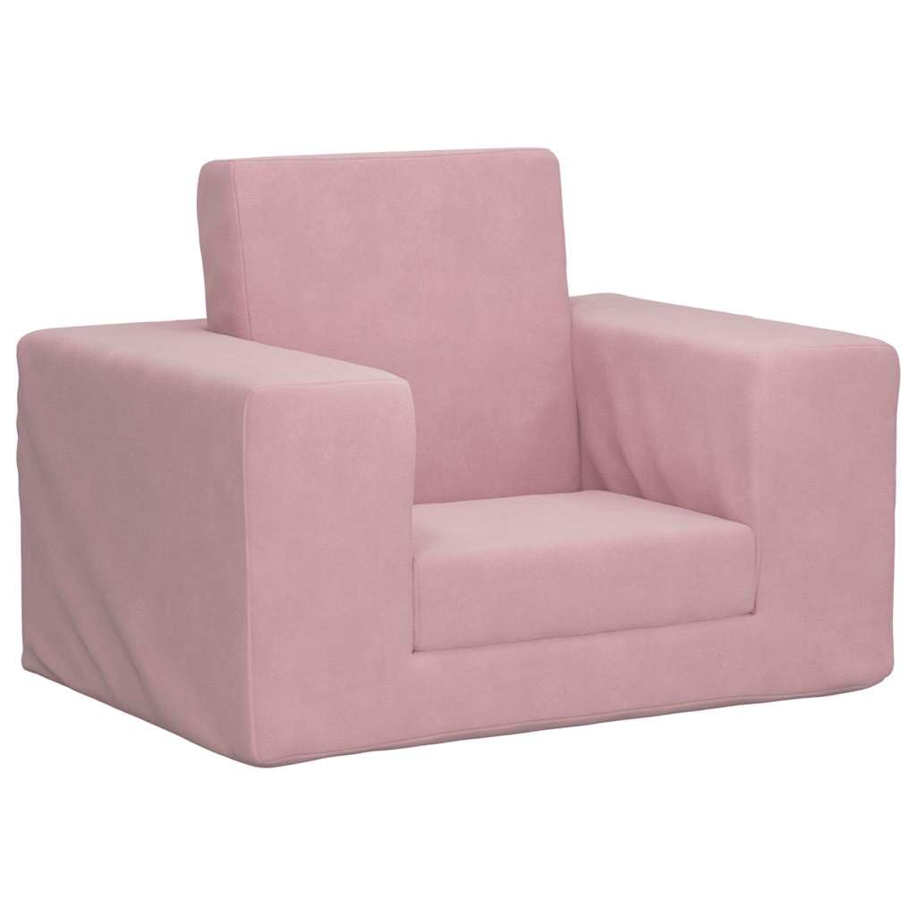 Canapé-lit pour enfants à 2 places Rose Peluche douce