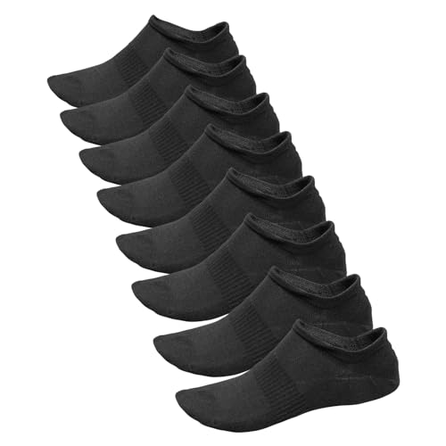 No Show Socks Women's & Men's, Thin Lightweight Liner Socks Premium Combed Cotton 8 Pairs Low Cut for Sneakers & Casual Shoes