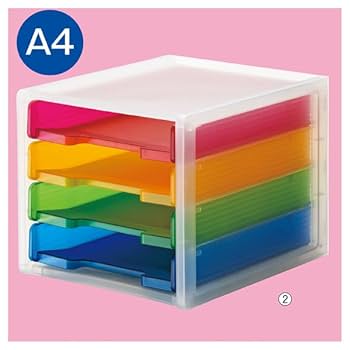 Amazon | A4引き出しトレー4段 カラー 幅27×奥行34×高さ26cm 1台