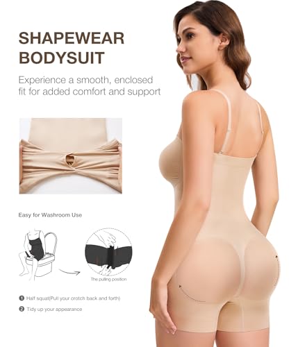 CtriLady Strapless Shapewear Bodysuit for Women Tummy Control Shapewear Seamless Full Body Shaper with Removable Straps4