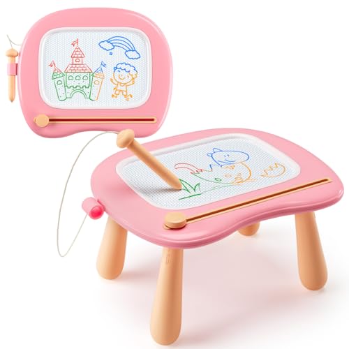 Toys for 1 2 3 Year Old Girl, Magnetic Drawing Board for Toddlers Kids 1-3, Doodle Board Preschool Learning Toys, Baby Christmas Birthday Gifts for 1 2 3 Year Old Girl, Pink