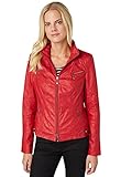  Bonita Damen Langarm, Leder Jacke, Rot (Scarlet Red 4554), 40