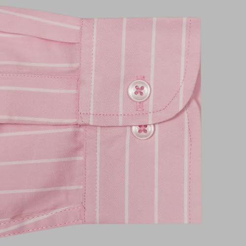 Image of GHPC 100% Cotton Chalk Striped Full Sleeves Regular Fit Formal Shirt for Men
