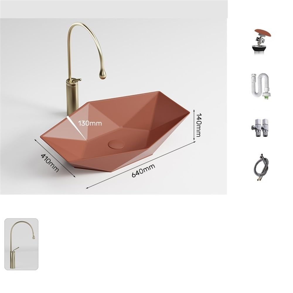 Lavabo da appoggio Oval Shaped Ceramic Integrated Wash Basin Colorful