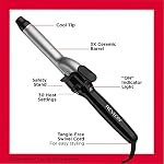 Revlon RV051F Curling Iron, 1Inch Ceramic Barrel, Multiple Heat Settings, 400°F High Heat, Medium Curls, Auto Shut-Off, Silver