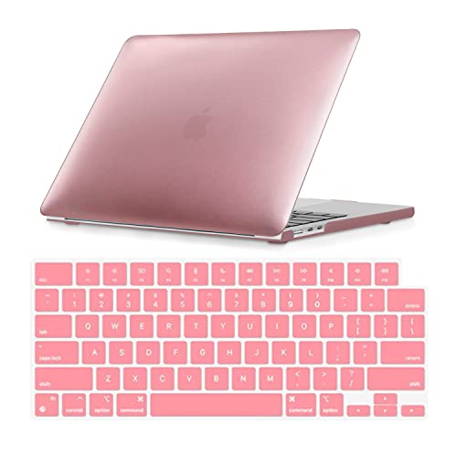 Se7enline Compatible with M2/M3 MacBook Air Case 2024 2023 2022 13 inch M2/M3 Chip for 13.6 inch Model A2681/A3113 Matte Finish Laptop Hard Shell Case with Keyboard Cover Skin,Rose Gold