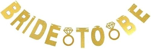 Miniatura 2 de Juego de despedida de soltera y despedida de soltera – Cartel dorado de la novia – Banda de satén blanco para llevar – Guirnalda de purpurina fácil