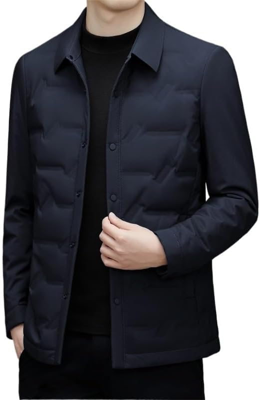 Mens Winter Lightweight Stand Collar Down Jacket Business Casual Warm Puffer Jackets Coat for Men