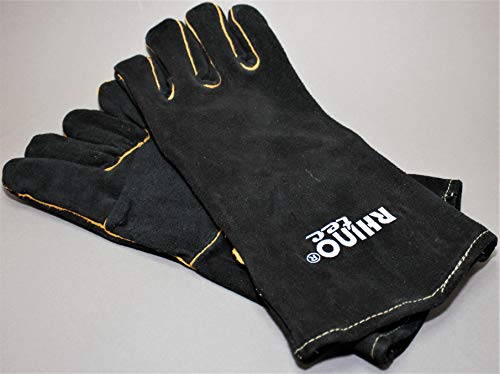 Preisvergleich Produktbild Rhinoweld Schweißerhandschuhe Heavy Duty Black MIG MAG Hitzehandschuh (10)