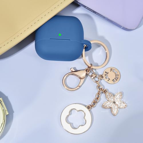 Image of Case Compatible for Apple Airpods 4 - VISOOM Airpods 4 Cases 2024 Cover Women Cute Silicone iPods 4 Earbuds Wireless Accessories Charging Cases Girl Bling Keychain for Airpod iPods 4th Generation