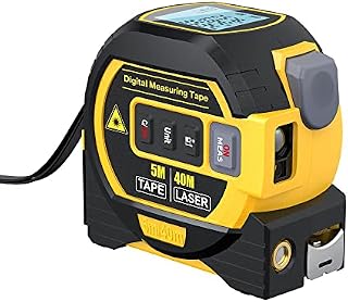 TOUFA 3in1 Rangefinder Tape Measure Ruler LCD Display with Backlight Distance Meter Building Measurement Device Area Volumes Surveying Equipment, Multicolor, 40m