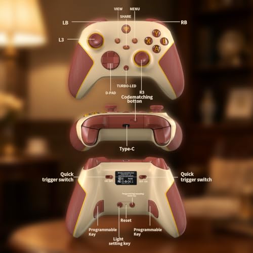 Image of Wireless 2.4GHz Controller for Xbox One Controller with 7 Colors RGB Light,Compatible With Xbox Series S|X Consoles,Steam,PC,with 1000mAh Battery /Hall Effect Sticks /Turbo /Programmable /3.5mm Audio Jack