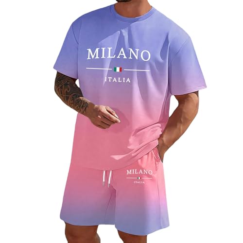 Ensemble t-shirt et short homme dégradé parfait pour vos vacances