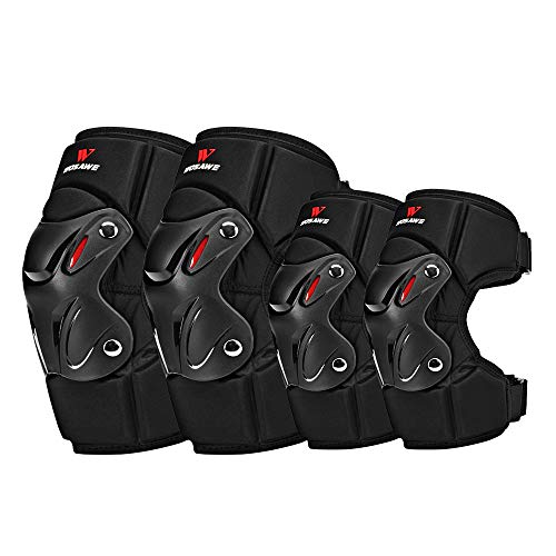 WOSAWE Rodilleras de motocicleta para adultos, ajustable, para correr, para motocross, bicicleta, monopatín, escalada (codo y rodilleras) Cover