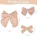 4 PCS Fable Hair Bow Clip Set-Cotton Linen Alligator Hair Clips or Little Girls Toddlers Kids Neutral Handmade Hair Accessories (Beige)