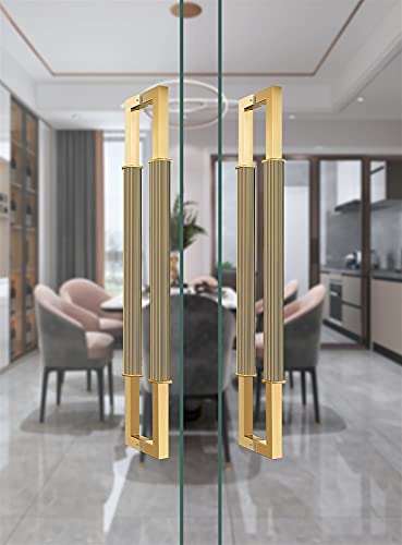 Poignée de porte de grange double face en acier inoxydable