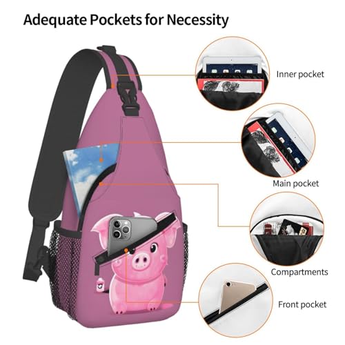 Morrales urbanos con diseño de cerdito para viaje y senderismo miniatura 4