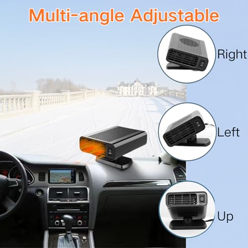 Car Heater 12V/150W, 2026 New Upgraded Portable Car Heater Fast Heating for Vehicle for Winter, Plug into Cigarette Lighter 360 Degree Rotation Defroster Defogger for Car Windshield - Image 7