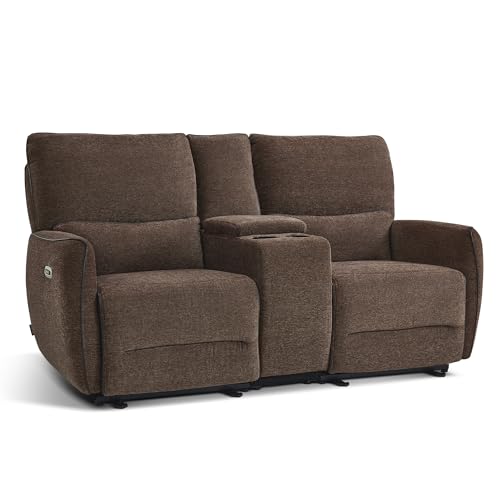 Image of MCombo 75 in Wall Hugger Loveseat with Console, RV Sofa 6926 (Brown)