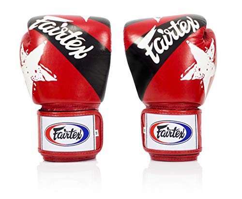 Image of Fairtex Muay Thai Style Sparring Gloves, Red /Black, 12-Ounce