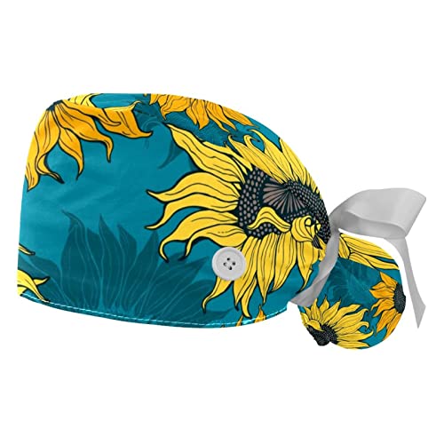 Chapeau de travail tournesols jaunes JDEZ casquette respirante anti-sueur pour hommes et femmes