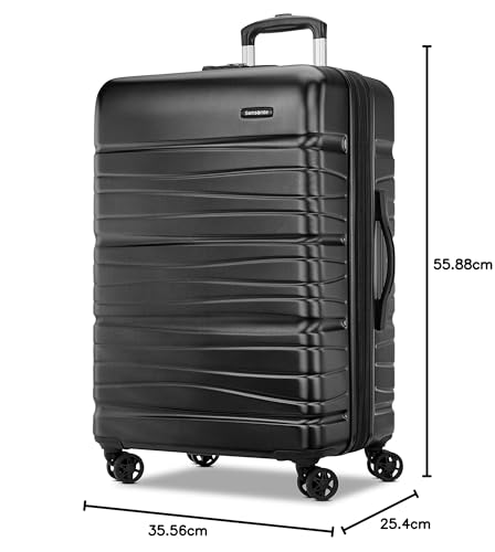 Image of Samsonite Evolve SE Hardside Expandable Spinner Luggage, Bass Black, Carry-on Spinner, Evolve Se Hardside Expandable Luggage With Double Spinner Wheels