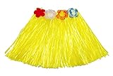 Circunferencia 46 cm KIRALOVE Falda Hawaiana - Falda - Hawaii - Moana - vaiana - oceanía - Accesorios - Disfraz - Carnaval - Halloween - Cosplay - niña - 30 cm - Color Amarillo Cosplay