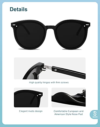 Image of SOJOS Sunglasses Womens Trendy 2025 Classic Round Retro Vintage Shades Large Frame Sunnies SJ2067