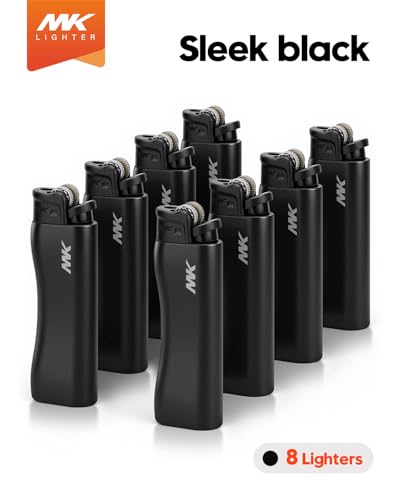 Encendedores recargables MK 8 unidades color negro miniatura 2