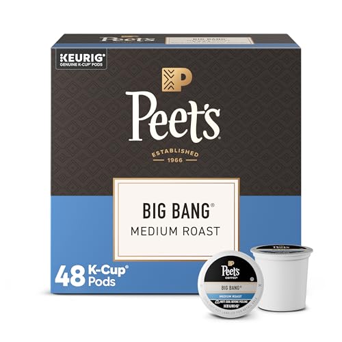 Peet's Coffee, Medium Roast Keurig K-Cup Pods, 100% Arabica Coffee - Big Bang 48 Count (1 Box of 48 Pods)