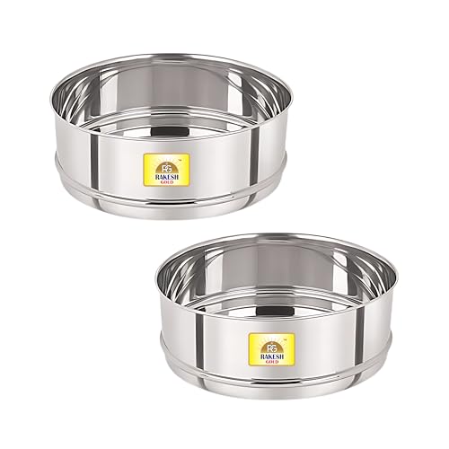 Image of Rakesh Gold Stainless Steel Container /Cooker Separator | Stackable Food Grade, Rust-Free, Easy to Clean (Cooker Containers, Suitable for 3 Outer lid Cooker)